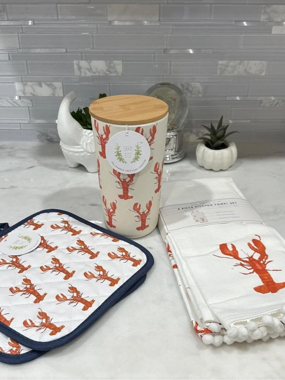 Sara Fitz™ Coastal Lobster 3-Piece Kitchen Set